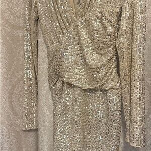 Elegant Sequin Dress in Silver